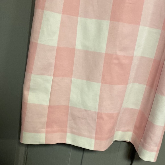 NWT Crown & Ivy Hello Spring Pink & White Plaid Cross Back Cotton Midi Dress - Picture 7 of 16